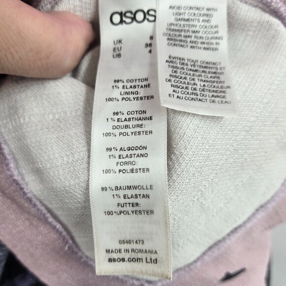 Asos Light Pink Floral Textured Back V-Neck Midi Dress Size 4 - Picture 12 of 15